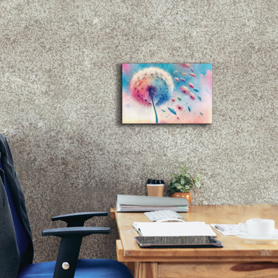  «Dandelion Fly Away 3» par Rey Klimt, art mural sur toile, 18 po x 12 po