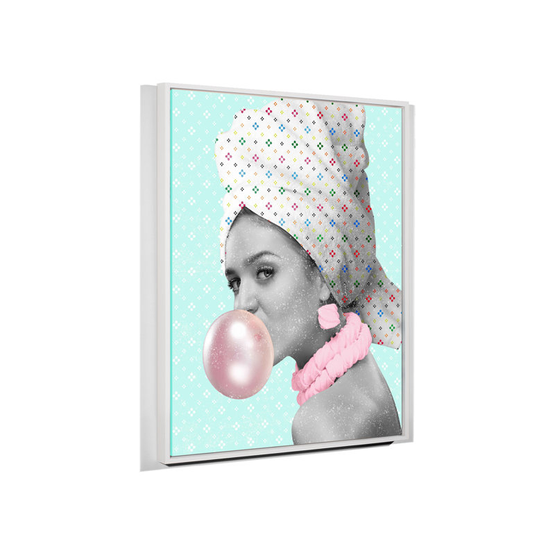 «Bubble Gum» par Yaffa G - reproduction, Cadre flottant blanc, H 41 po x l 33 po