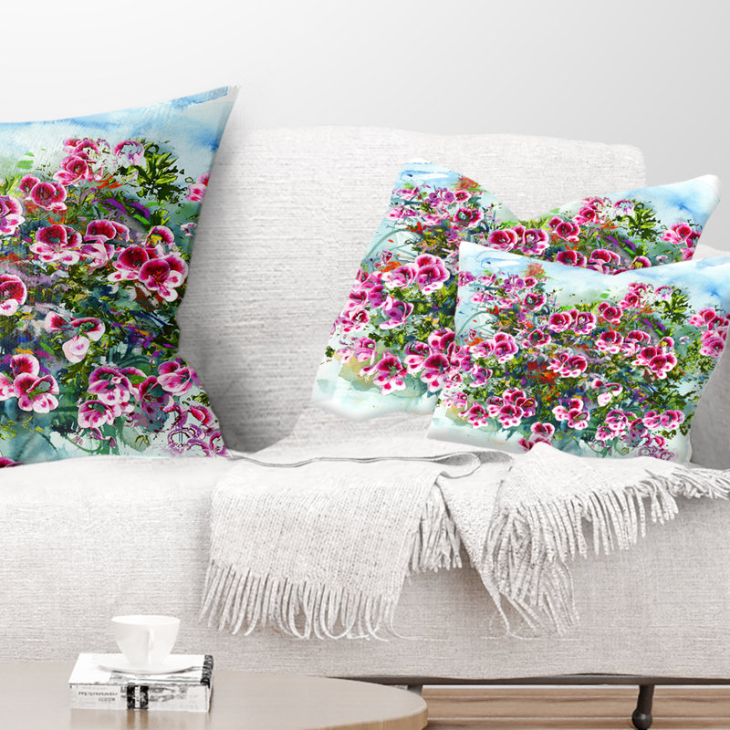 Floral Reversible Throw Pillow