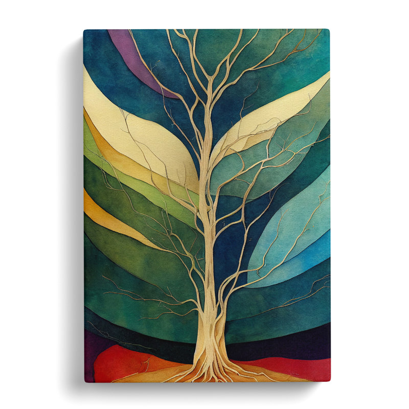 XC1022-1642X Colourful Tree Leaves No.3 Abstract - Wrapped Canvas Print, 60cm H x 40cm W x 3cm D