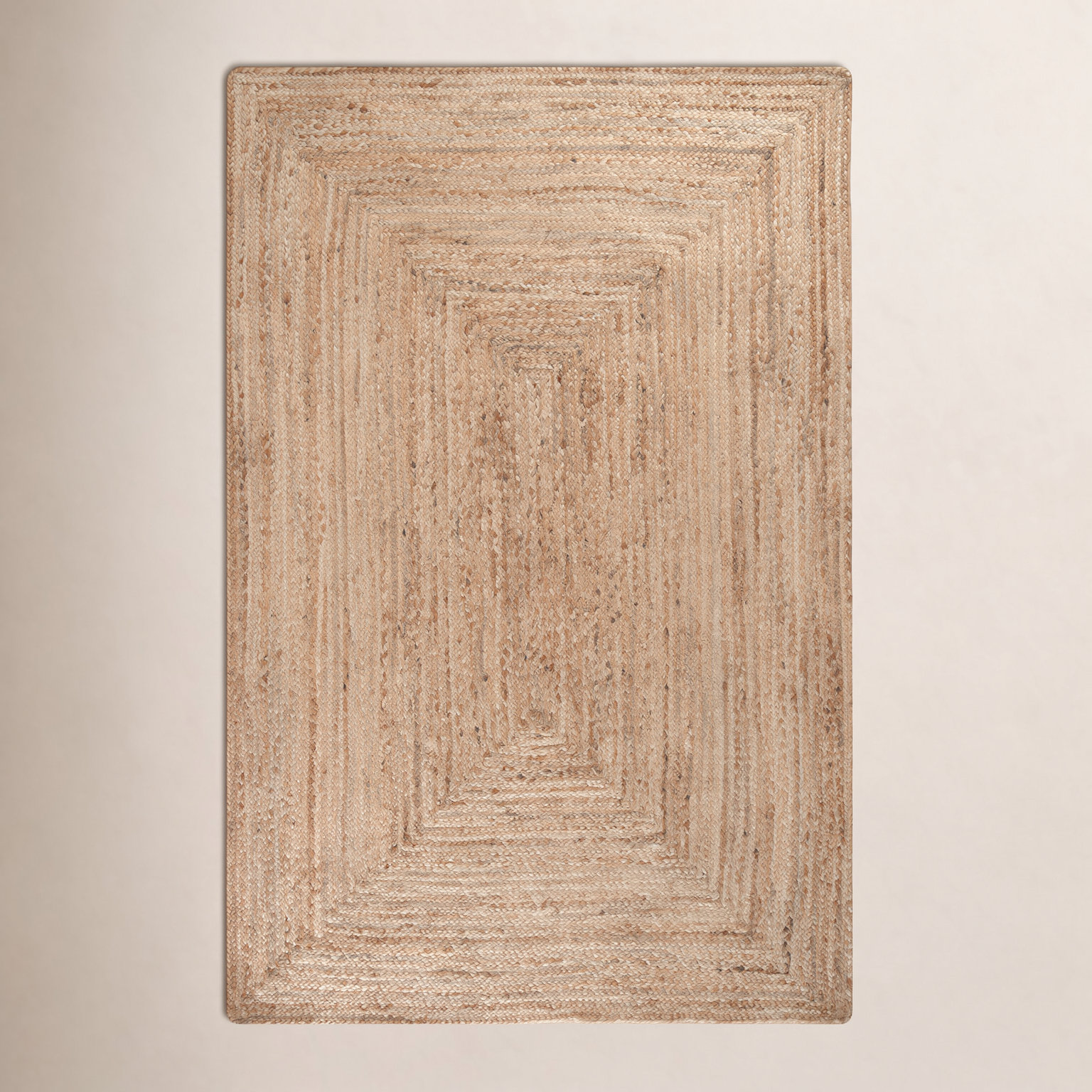 Gage Miramar Tan Hand-Braided Jute Rug, Rectangle 5' x 8'