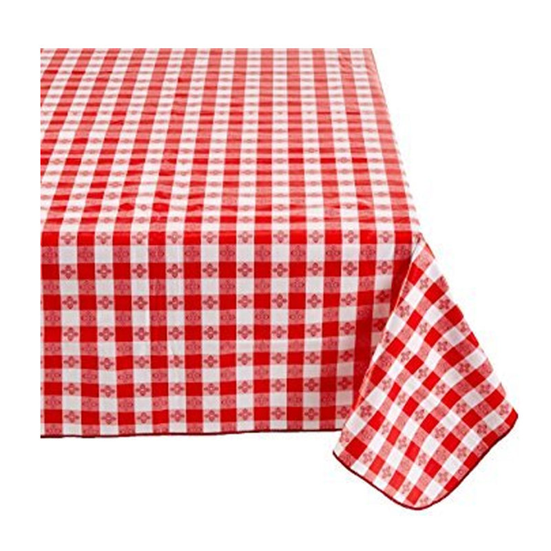 Tavern Checkered Print Tablecloths, 48" Square, Red