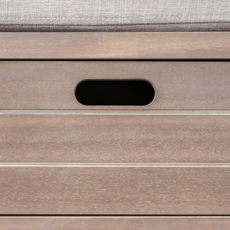 Banc de rangement avec panier amovible et 2 tiroirs, banc à chaussures entièrement assemblé avec coussin amovible, Blanchies