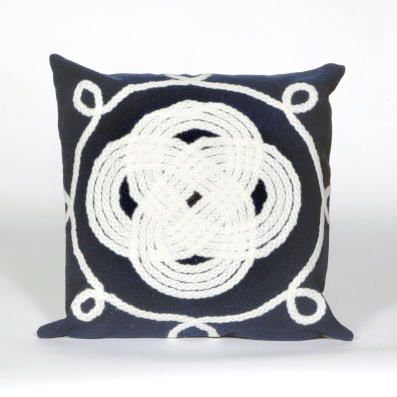 Vision II Ornamental Knot Square Pillow Cover & Insert, Navy