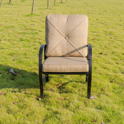 Chaise de terrasse avec coussins Kain