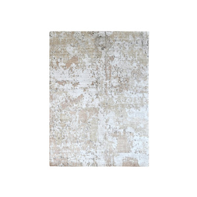 Tapis oriental brun en soie noué à la main 8 pi 11 po x 12 pi 1 po - MOA10210211