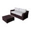 Résistant aux intempéries, 3, deux, aucun assemblage requis, tissé à la main, cadre rouillé, plateau en verre trempé, coussins confortables, terrasse 3, table basse, indispensable, utilisation à l'année