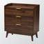 Commode en bois à 3 tiroirs Fallon au fini brun noyer, H 33,76 po x l 31,32 po x P 15,51 po