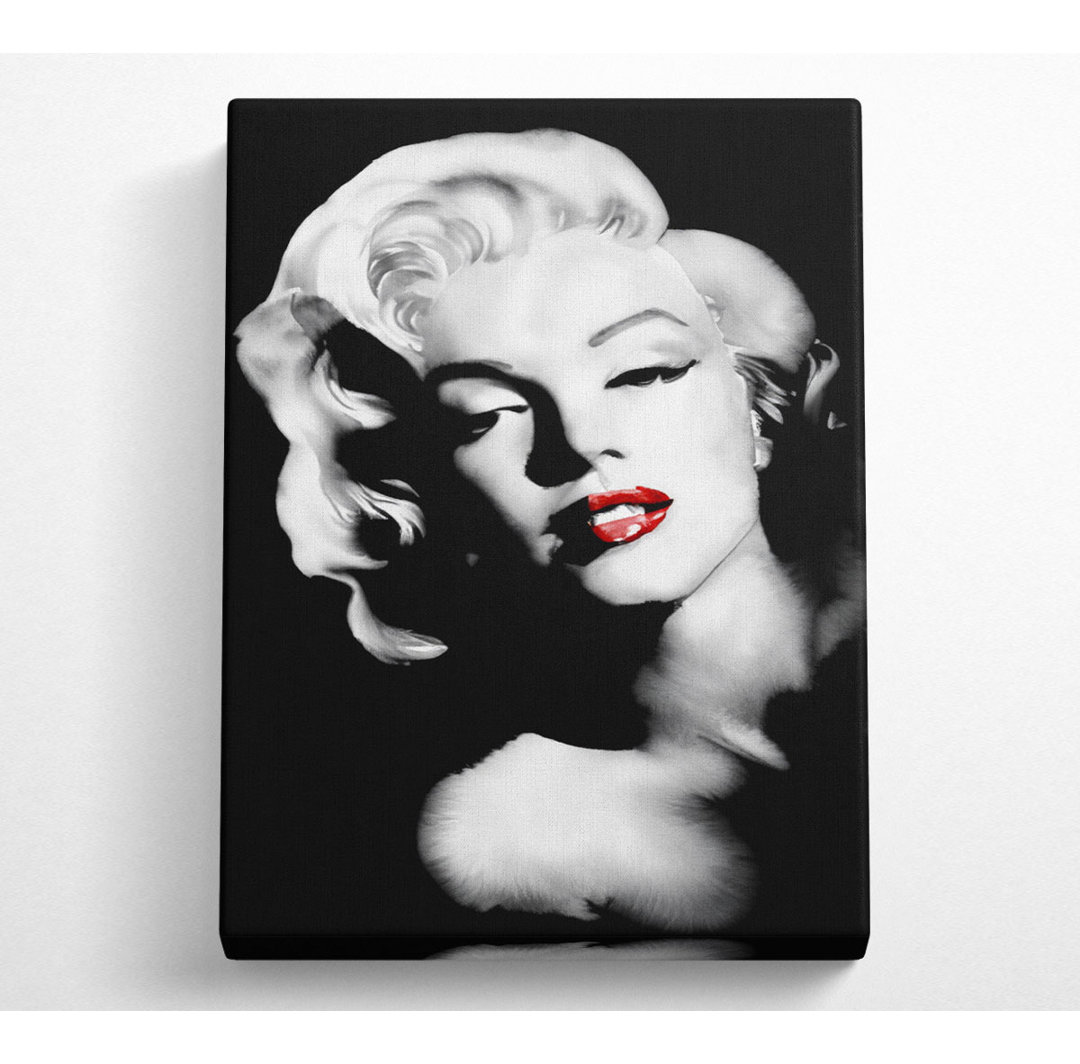 Marilyn Monroe Rote Lippen Portrait - Leinwanddrucke