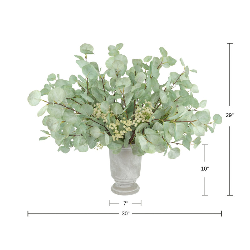 Eucalyptus Arranged in Stone Vase