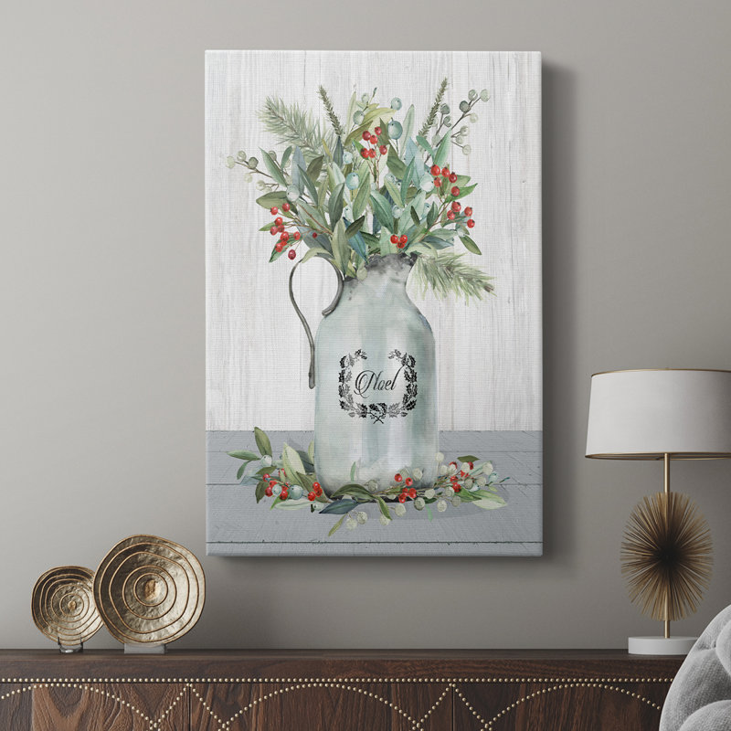 Farmhouse Christmas Noel -Custom Wrapped Gallery Cavas, H 18 po x l 12 po