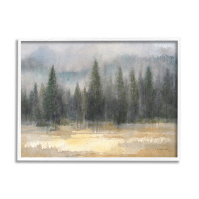 " Abstract Blurred Pine Tree Forest Landscape " by Danhui Nai Painting Print