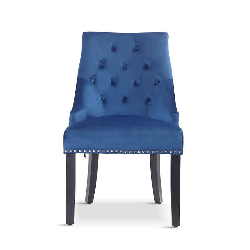Vogel 48cm H Tufted Velvet Upholstered Side Chair, 2, Blue