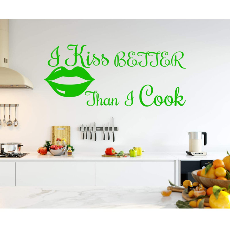 Adhésif décoratif i baiser better than I Cook, H 22,5 po x l 50 po, Vert