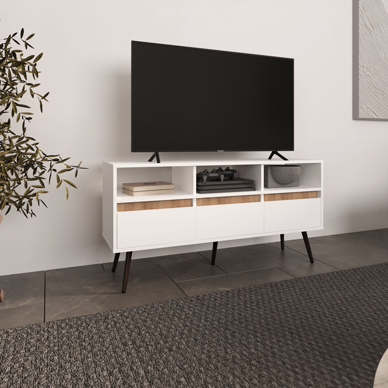 Meuble télé Barrow, 3 tiroirs, 3 tablettes