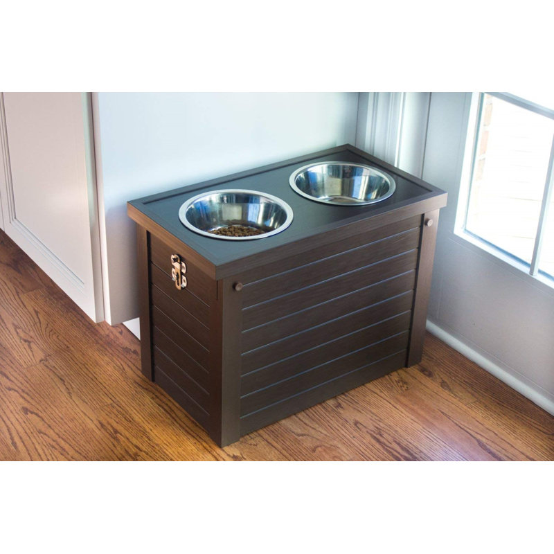 Southwick ECOFLEX Elevated Dog Feeding Station with Storage in Brown, Russet Brown