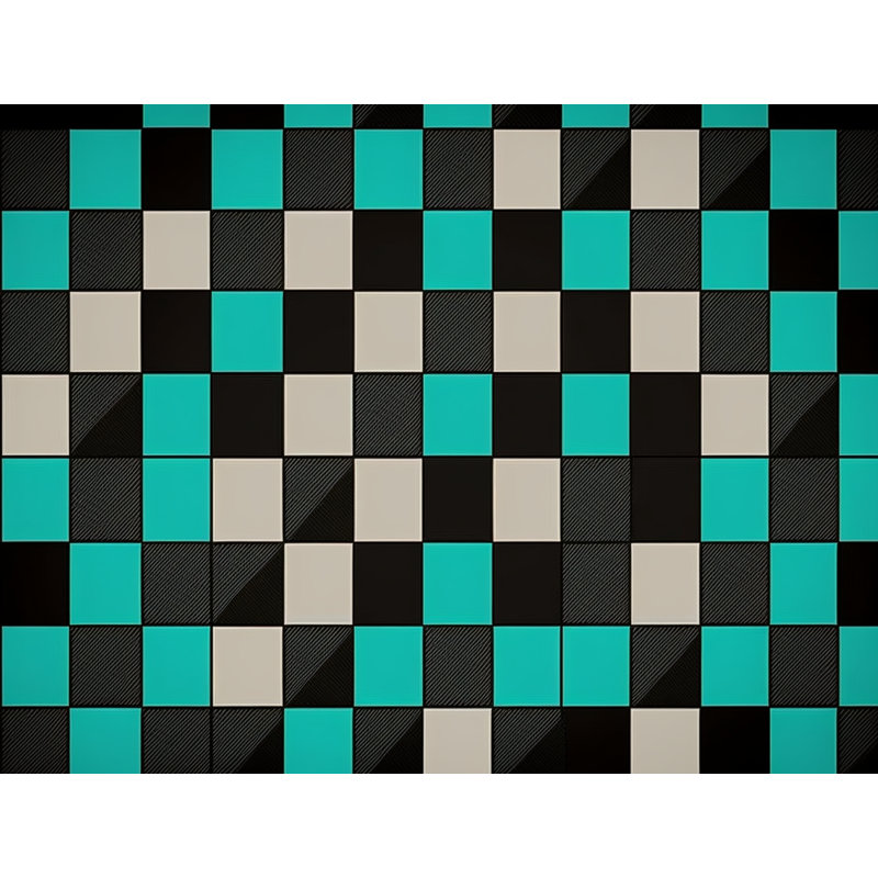 Polyester Comforter, Twin Comforter, Black/Turquoise Checkered
