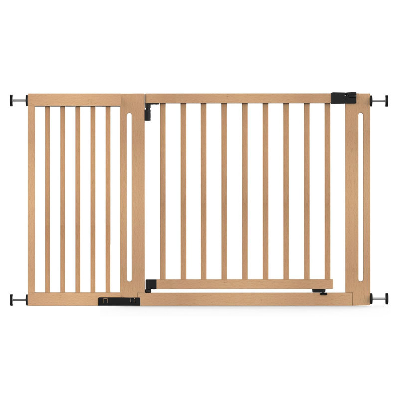Wooden Elegance Gate, Pressure Fit Safety Gate, 57cm Extra Wide Doorway, 75cm H x 143cm W x 2.3cm D, White