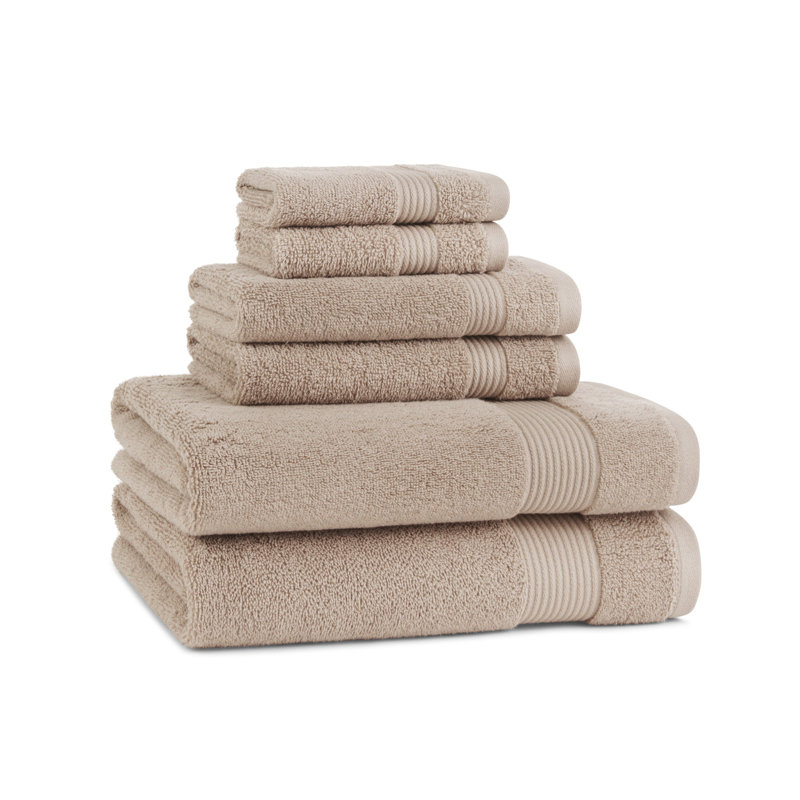Brendle 6pc Bath Towel Set, Latte Beige