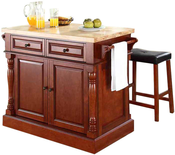 Ensemble d'îlot de cuisine 47,75 po Diamondback, Cerisier classique