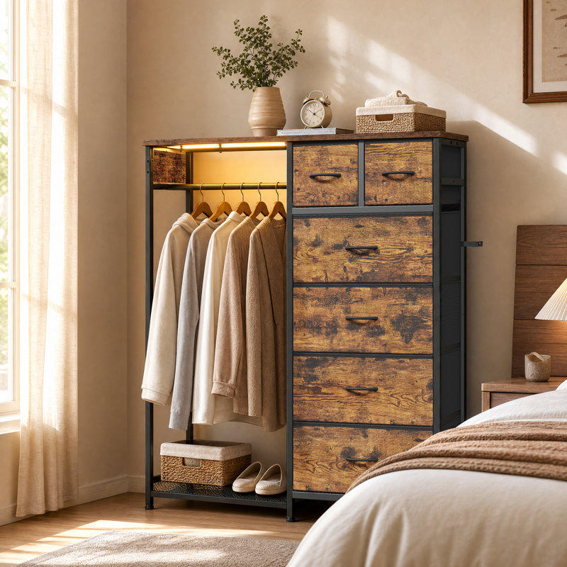 6 Drawer Storage Drawer, Brown
