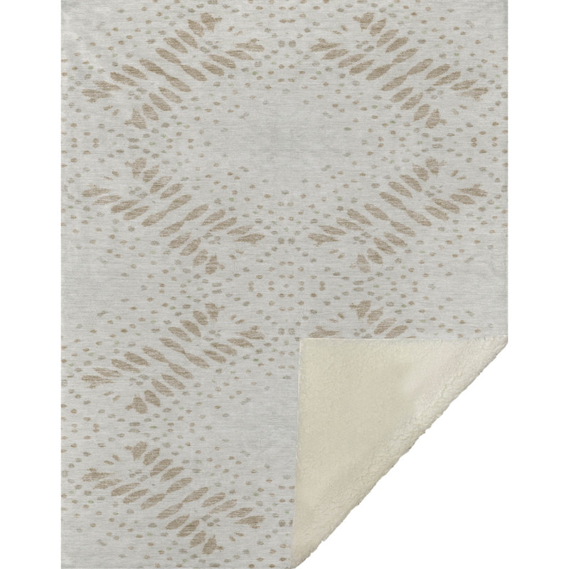 Jeté floral Sherpa ASB778 Addison, Beige