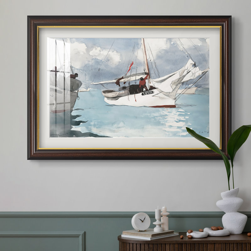 Bateaux de pêche, Key West, 1903 - Winslow Homer - Estampe encadrée sur mesure, 16x22 INNER SIZE, Framed Print with Mat