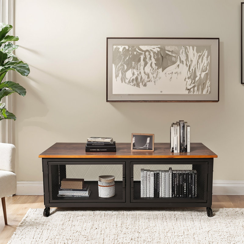 Buffet décoratif Keyanah, Brun / Noir, H 21,65 po x l 51,18 po x P 13,78 po
