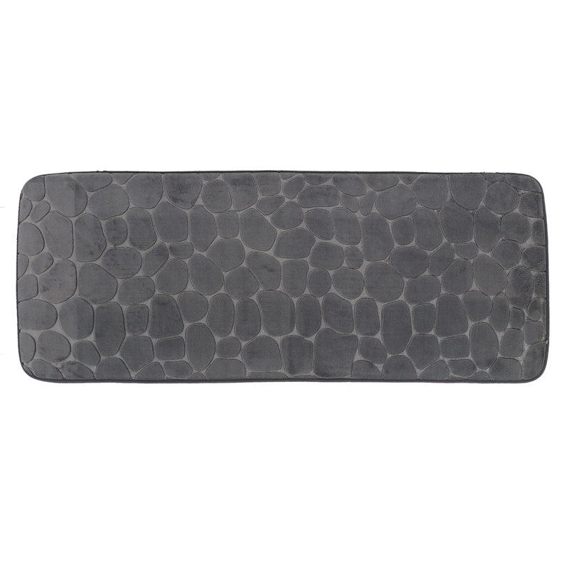 Pebble Runner Mat - Memory Foam - 48"L x 18"W for Kitchen, Bathroom and more, Dark Gray