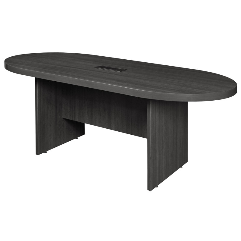 Table de conférence Nickyla Racetrack avec port de charge, Gris cendré, H 29 po x L 71 po x l 35 po