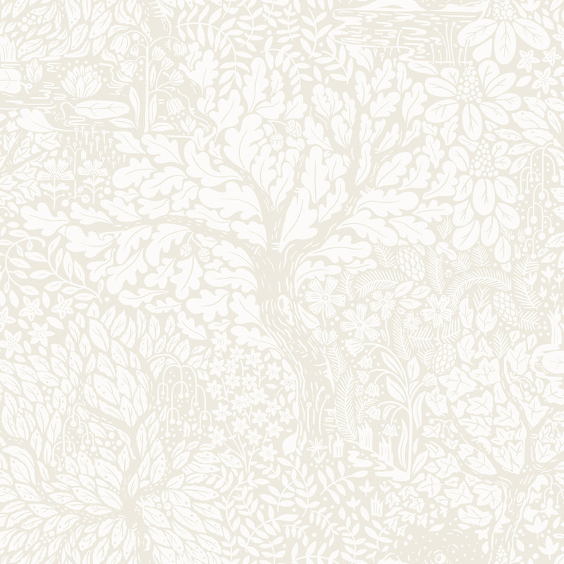 Ingrid Floral Wallpaper Roll, Cream 