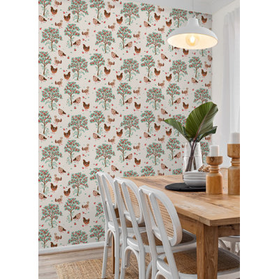 Hen House Linen Peel and Stick Wallpaper
