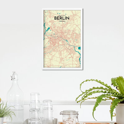 « berlin city map », reproduction d’impression sur affiche en tricolore