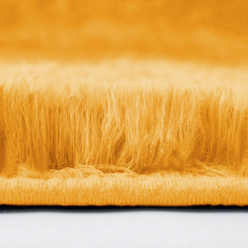 Solid Colour Shag Area Rug, Runner 80 x 300 cm, Ochre