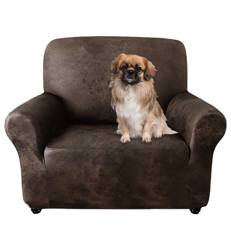 Housse de fauteuil inclinable 4 pièces aspect cuir avec poche, antidérapante et lavable, idéale pour les animaux de compagnie.