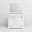 48 po Large meuble-lavabo double blanc, profondeur 22, surface en quartz, miroir de pièce 46 po x P P, comptoir, carré-2045360391