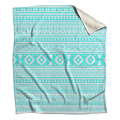 Couvertures à motifs géométriques turquoise