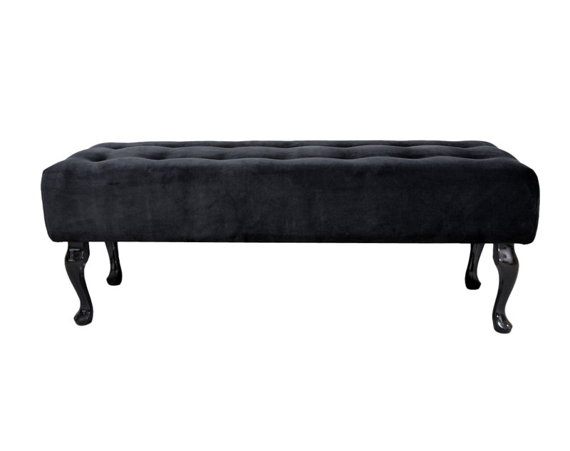 Glamour Upholstered Bench, Velour / Black