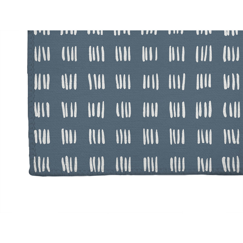 Dash Lightweight Non-Slip Kitchen Mat, Blue, Rectangle 5' x 7'