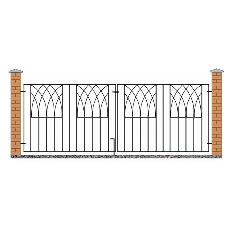 Guero Black Metal Gate, 241cm W X 81cm H