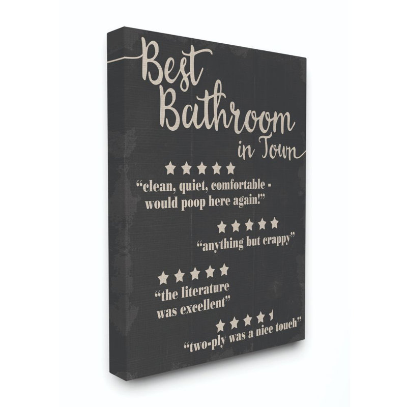«Best Bathroom Five Star», reproduction d'art textuel sur toile, Toile tendue, H 48 po x l 36 po x P 1,5 po