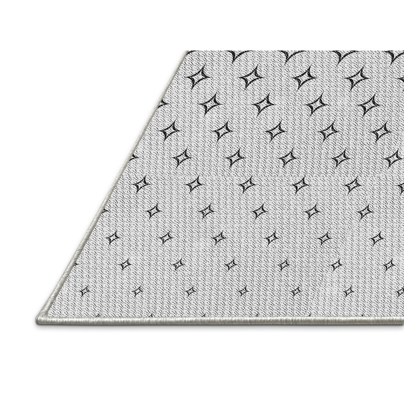 Tapis noir/gris à motifs, Rectangle 7 pi x 10 pi