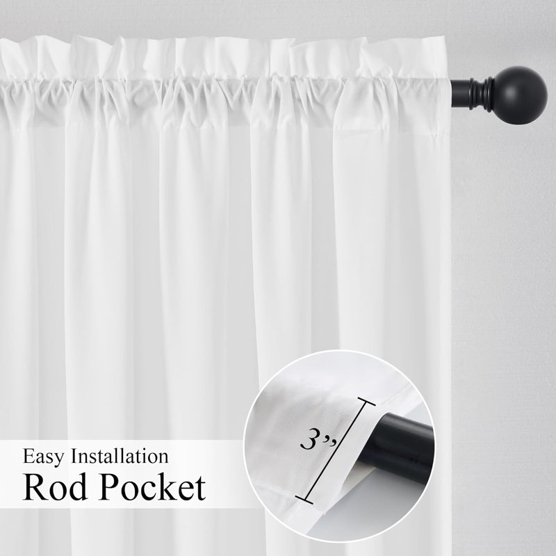  Non-See-Through Sheer Curtains 2 Panels for Living Room, Privacy Cat Proof Window Drapes for Bedroom, Rod Pocket Light Filtering Elegant Home Decoration
