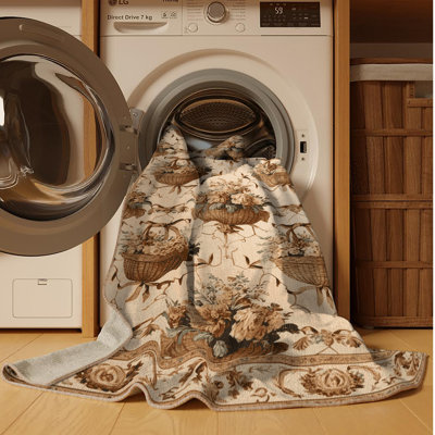 Tapis brun français lavable à la machine