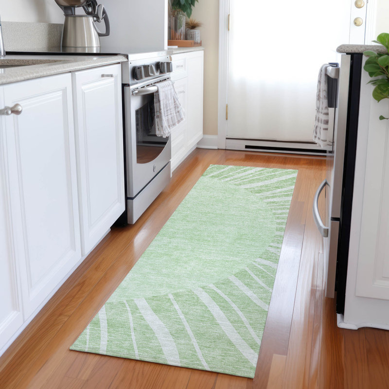 Washable Abstract Indoor / Outdoor Rug, Runner 2'3" x 7'6"
