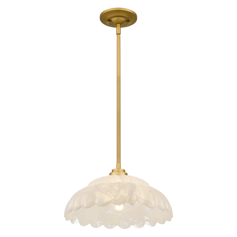 Whitecap 1-Light Brushed Gold Pendant Light