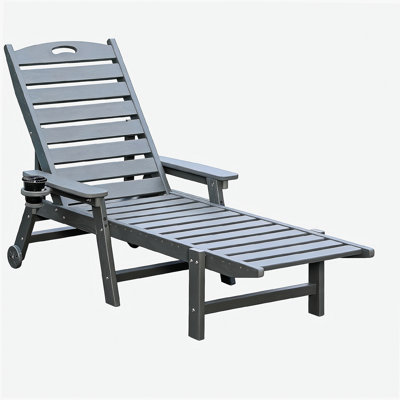 Méridienne en PEHD pour l'extérieur, chaises longues pour piscine avec dossier réglable à 4 positions, supporte jusqu'à 360 lb pour la terrasse au bord de la piscine