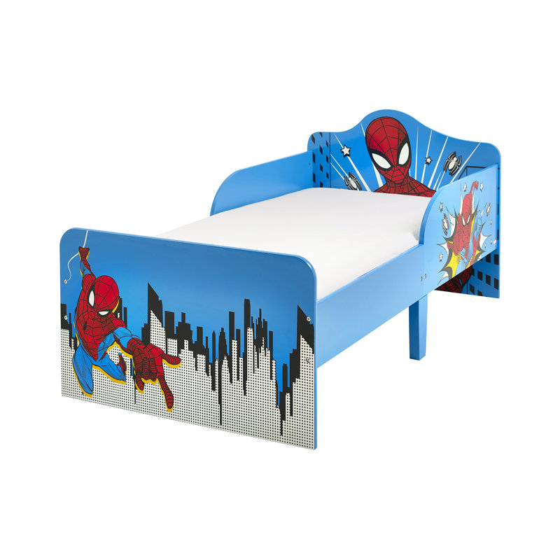 Marvel Spider-Man Toddler Bed: Sturdy Engineered Wood Construction, Guarded Sides, Wooden Slats, Fits 140cm x 70cm Mattress (Mattress not included)