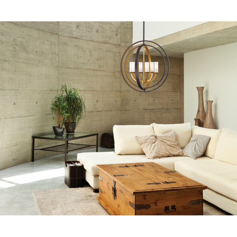 Lustre spectaculaire à 6 lumières Kiara, Bronze doré