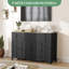Buffet moderne 55 po - 3 tiroirs, 4 portes, console de rangement réglable-2066158831